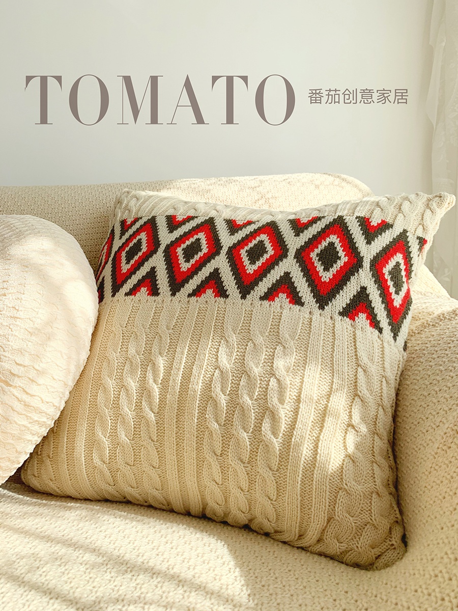 簡約復古米色系針織流蘇抱枕打造溫馨浪漫生活空間