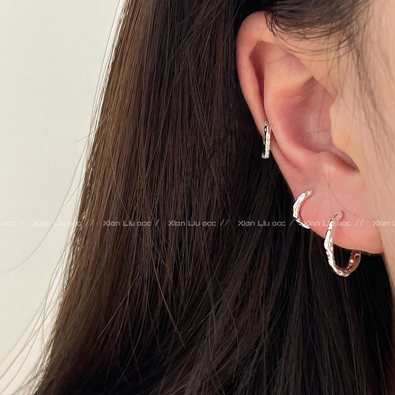 輕奢復古風日韓女款小眾設計感金屬合金圓圈耳環