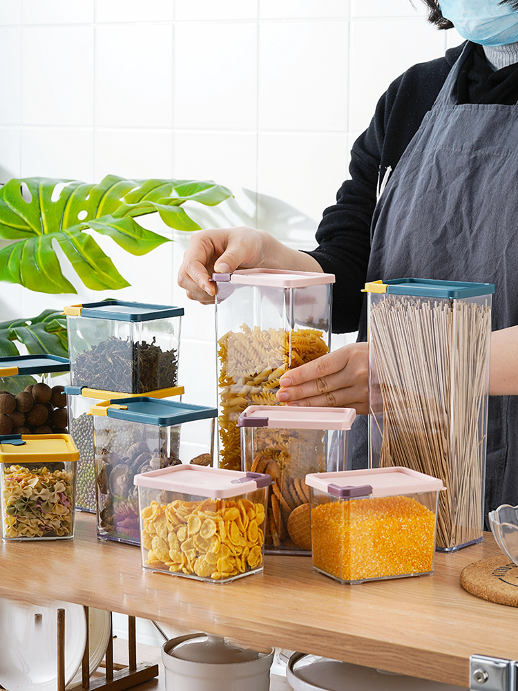 北歐風塑料密封罐 糧食儲存罐 五穀雜糧收納盒 食品級零食罐