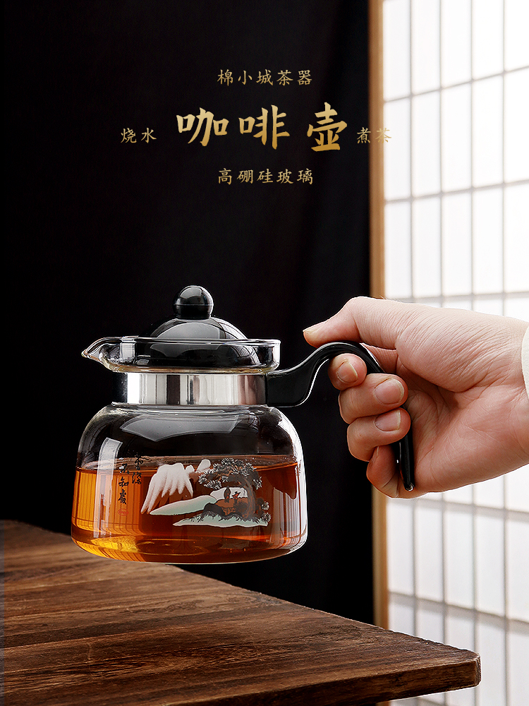 經典中式玻璃茶壺 耐熱700ml 直火爐電陶爐泡茶壺