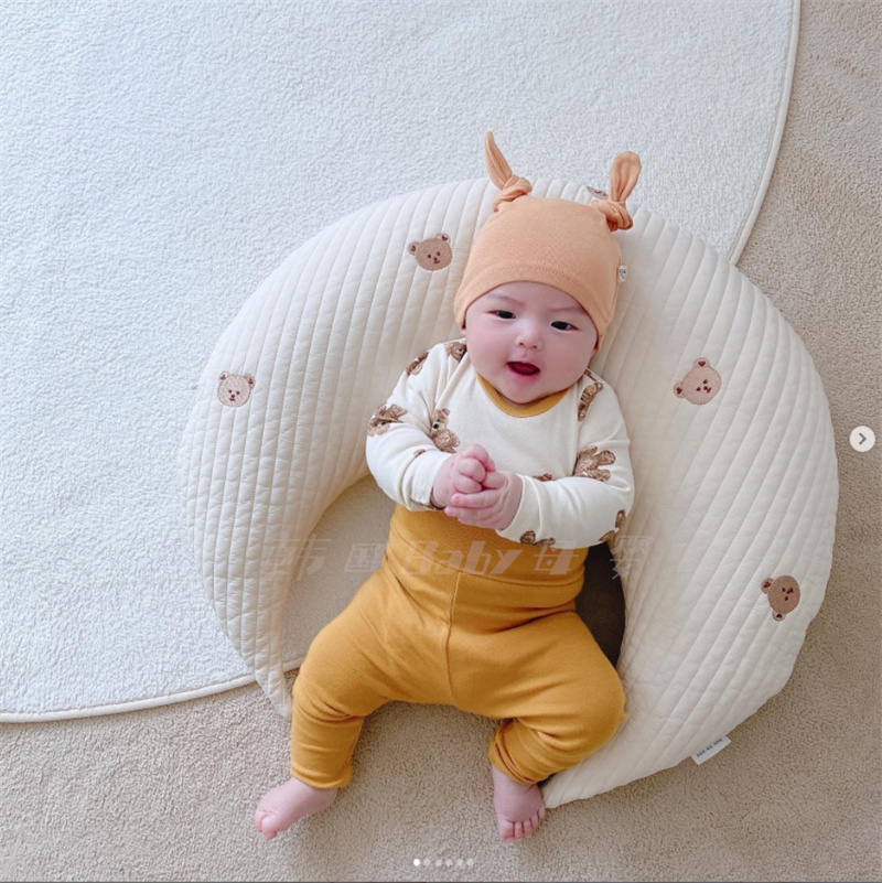 歐式風格棉質嬰兒哺乳枕 可拆洗月亮靠墊防撞床圍腰枕 (7.1折)