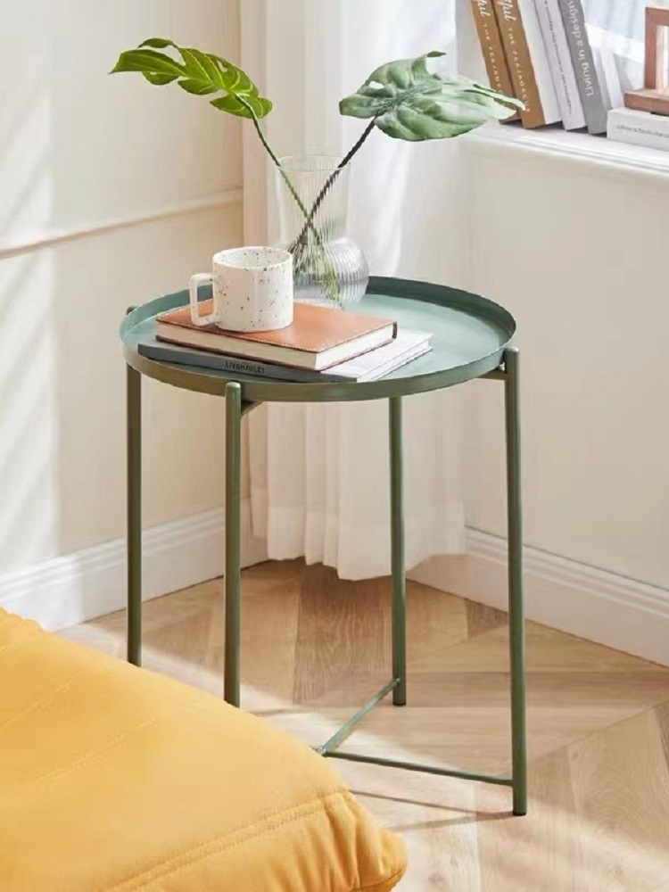 簡約創意茶几移動沙發邊幾鐵藝邊桌客廳角幾家用託盤桌床頭置物架