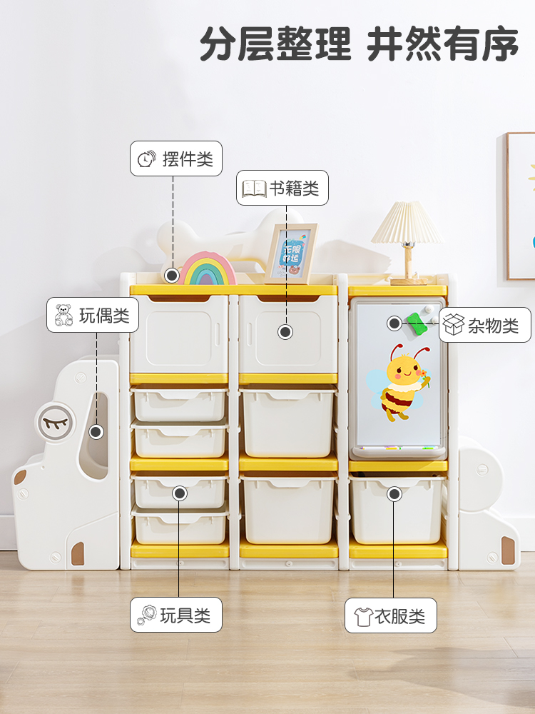 南希兒童收納櫃卡通組合簡易抽屜式寶寶儲物櫃幼兒玩具置物架維也納白 783278CM (8.3折)