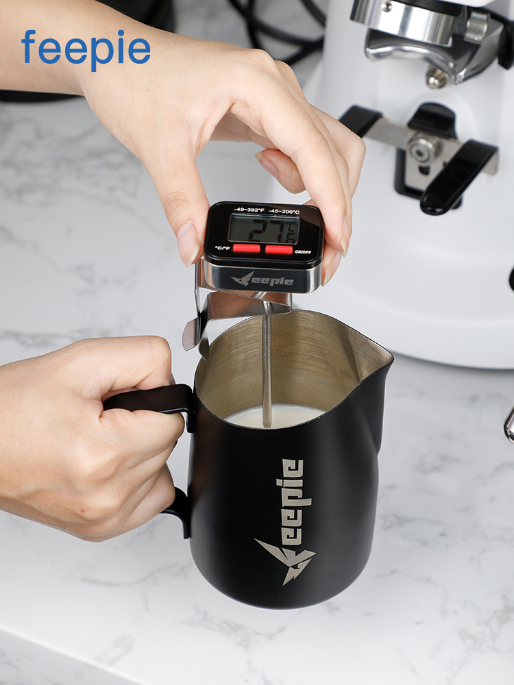 手衝意式咖啡探溫計 數顯電子溫度計 牛奶溫度顯示器 黑色 (8.3折)