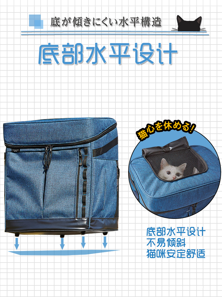 日本petio貓背包外出多功能貓包 寵物背包貓籠子貓書包雙肩貓背包