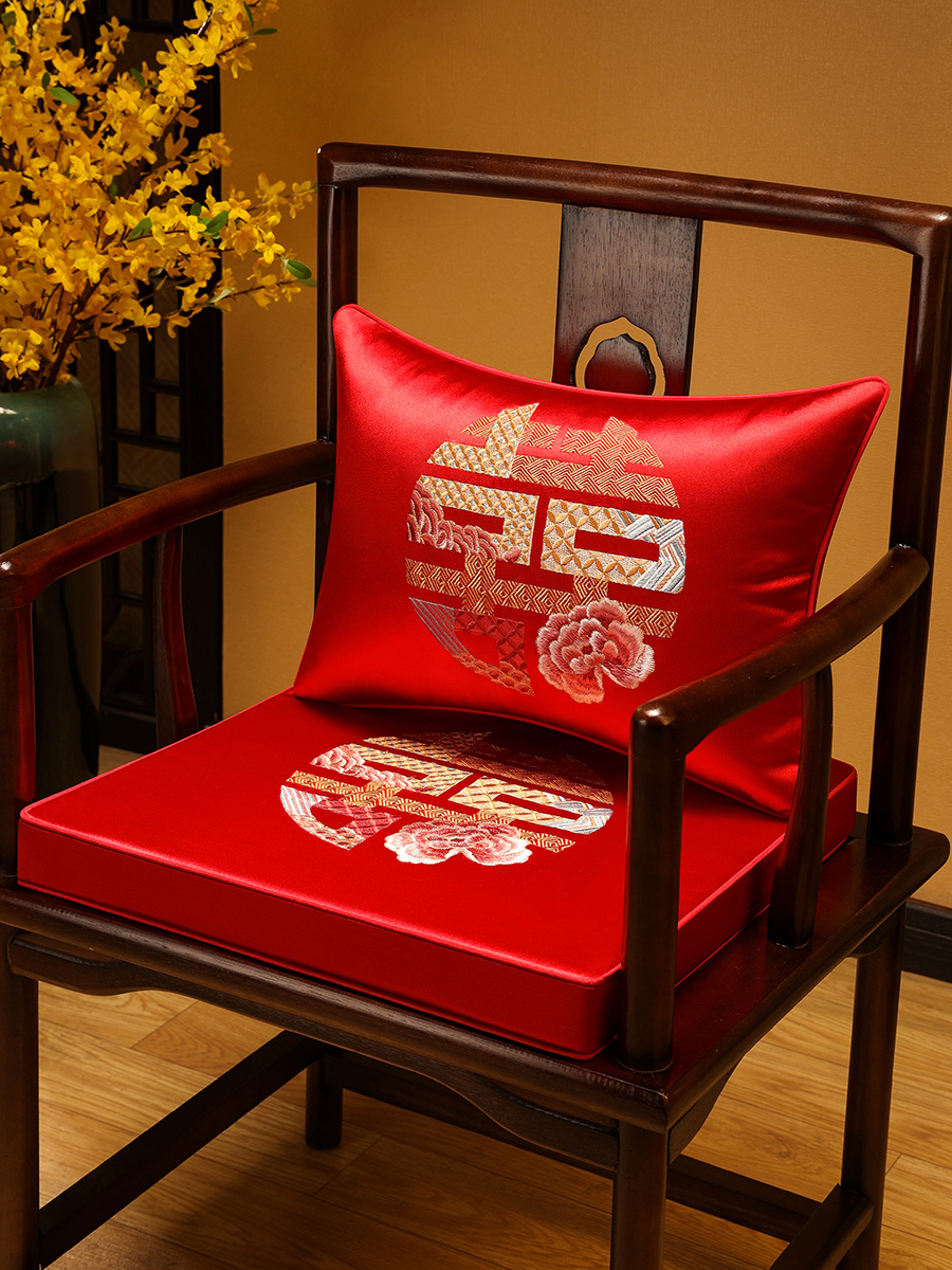 中式結婚乳膠喜墊紅色沙發墊子紅木餐桌椅子墊乳膠墊椅墊坐墊 (4.5折)