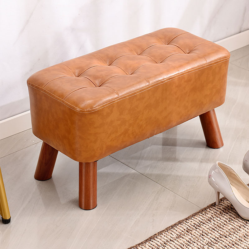 北歐風格皮革長方形矮凳 換鞋凳客廳沙發凳小板凳