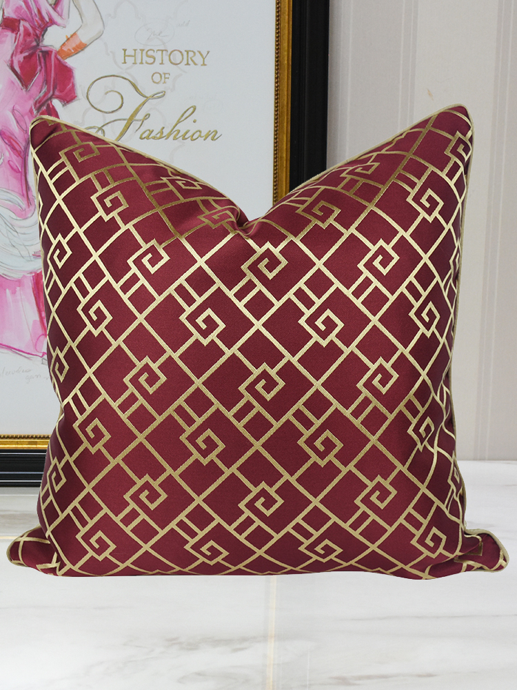 美式新古典風格抱枕套方形幾何圖案適用於客廳午睡