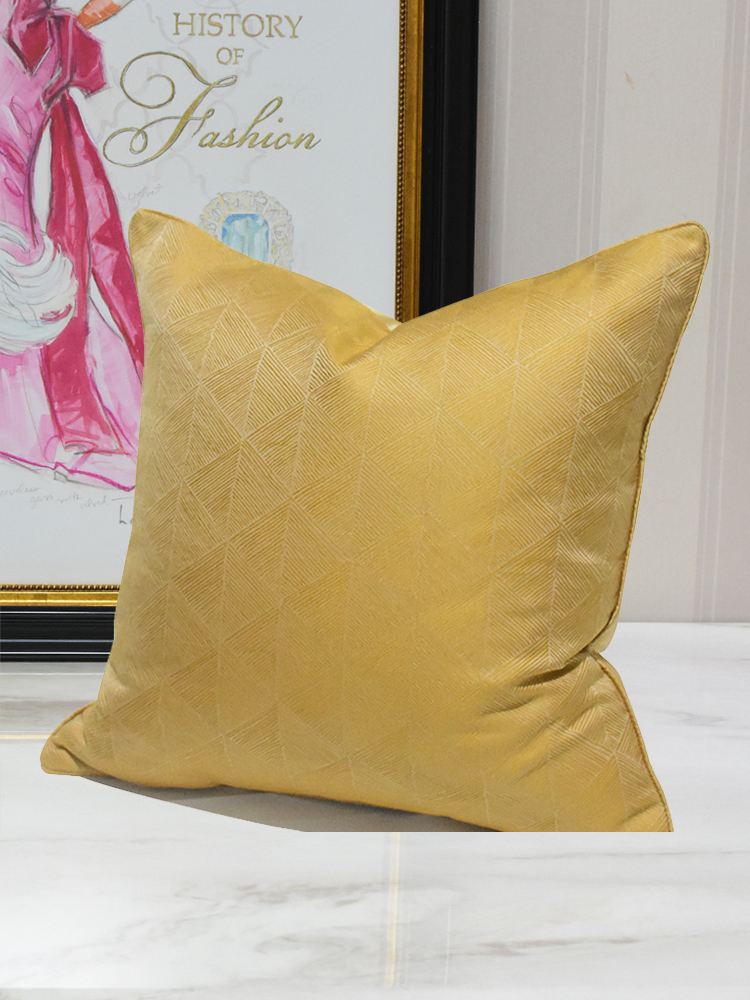 金色幾何圖案簡約抱枕套 時尚酒店樣板房靠墊套 (5.6折)
