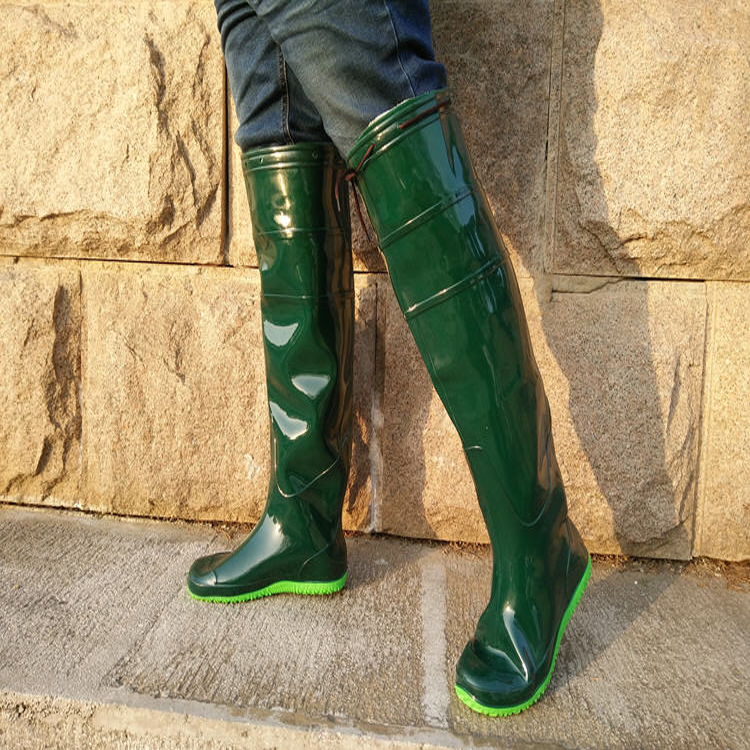 柔軟舒適農用雨鞋 過膝軟底春秋輕便防水防滑秧靴