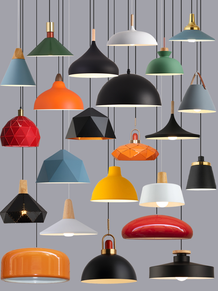 北歐單頭吊燈現代簡約餐厛飯店餐館設計師餐飲店鋪工業風商用燈罩