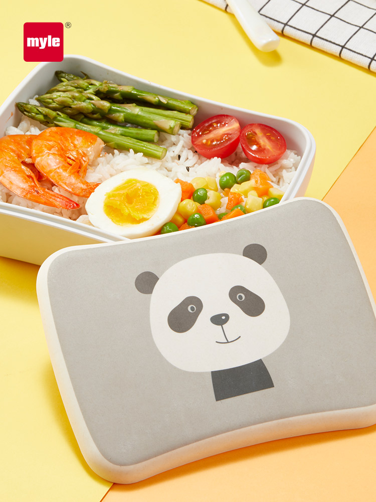可愛造型纖維小麥秸稈便當盒減脂健身便攜餐盒日式可微波加熱 (8.3折)