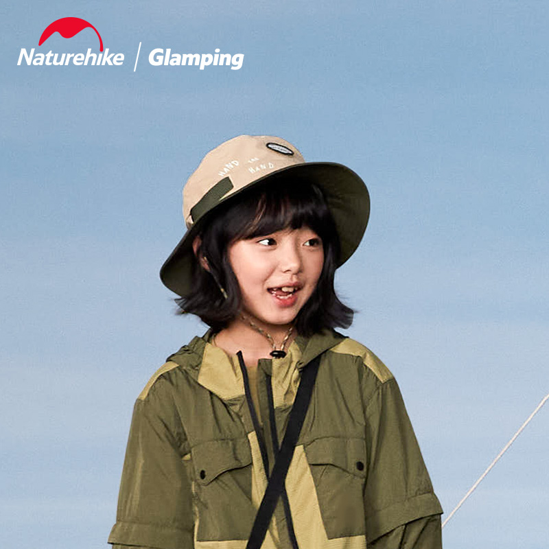 naturehike挪客夏季兒童漁夫帽太陽帽戶外運動便攜透氣防曬遮陽帽