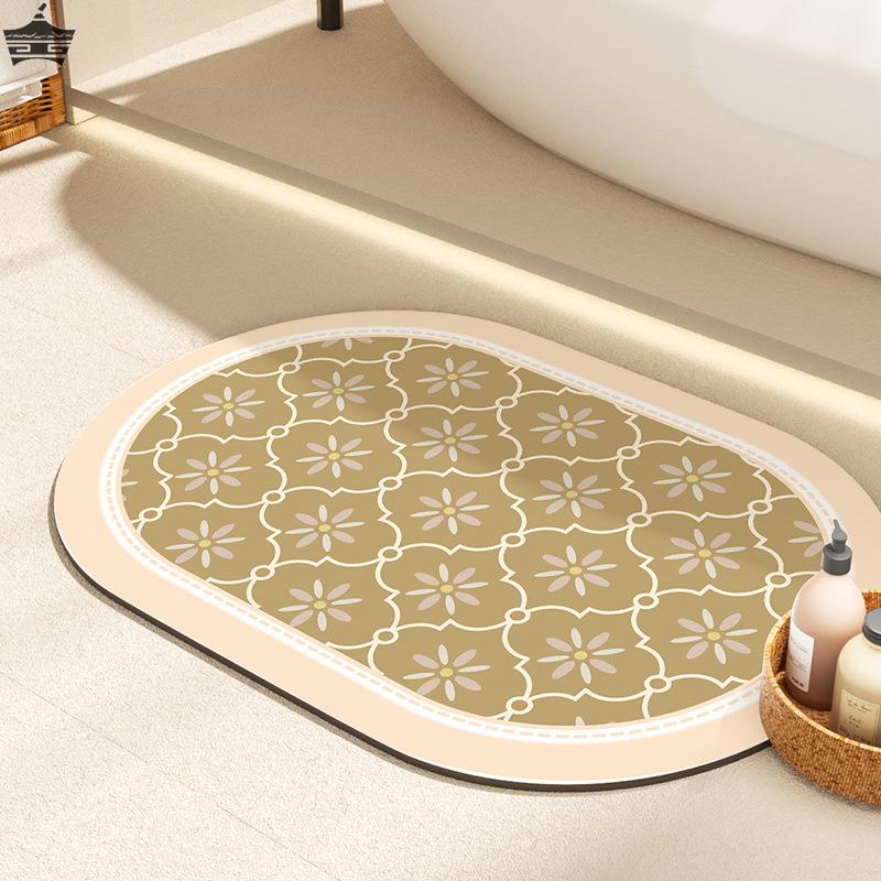 珪藻土廚房地墊吸水防滑門墊浴室進門墊長方形橢圓形客廳地毯