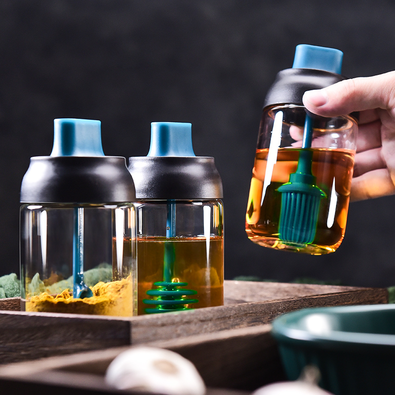 SISTEMA防潮玻璃調味瓶套裝 調料盒罐子鹽罐廚房油刷糖味精瓶油壺 (6.4折)