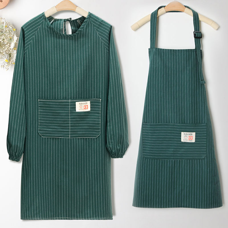 日式風格田園風廚房圍裙 防水防油長袖圍裙 (8.3折)
