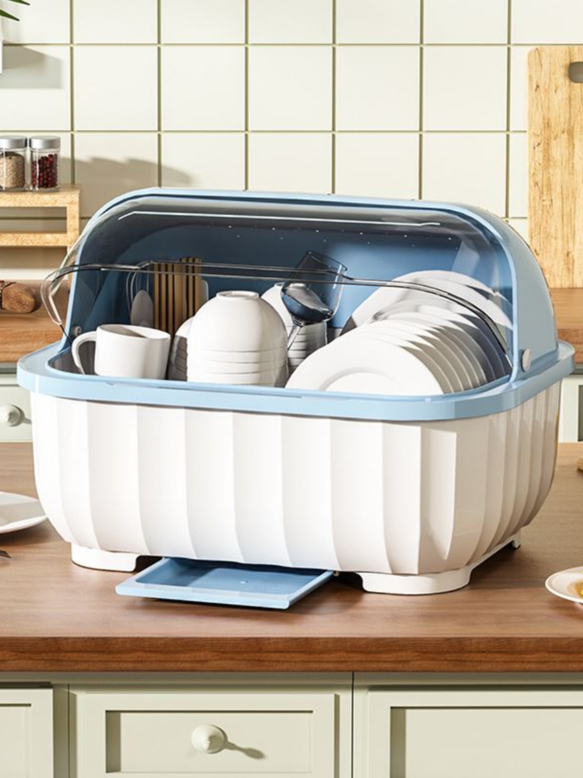 廚房多功能置物架 收納碗筷餐具櫃 碗盤收納盒