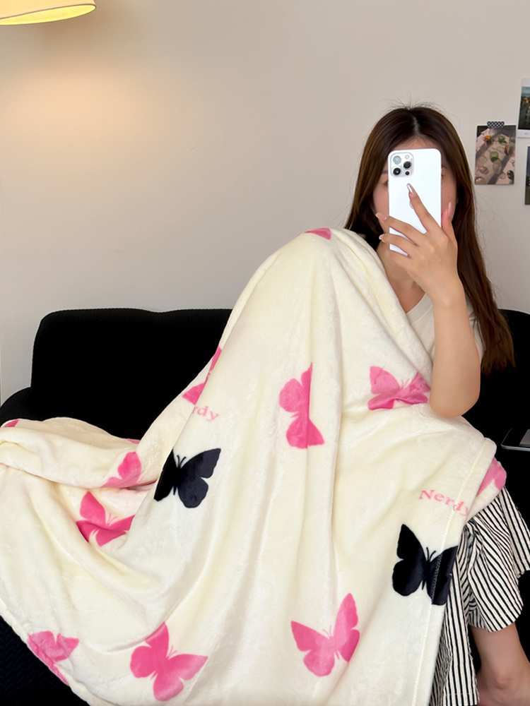 韓國少女心加厚牛奶絨毛毯珊瑚絨雙人保暖午睡毯子沙發臥室蓋毯