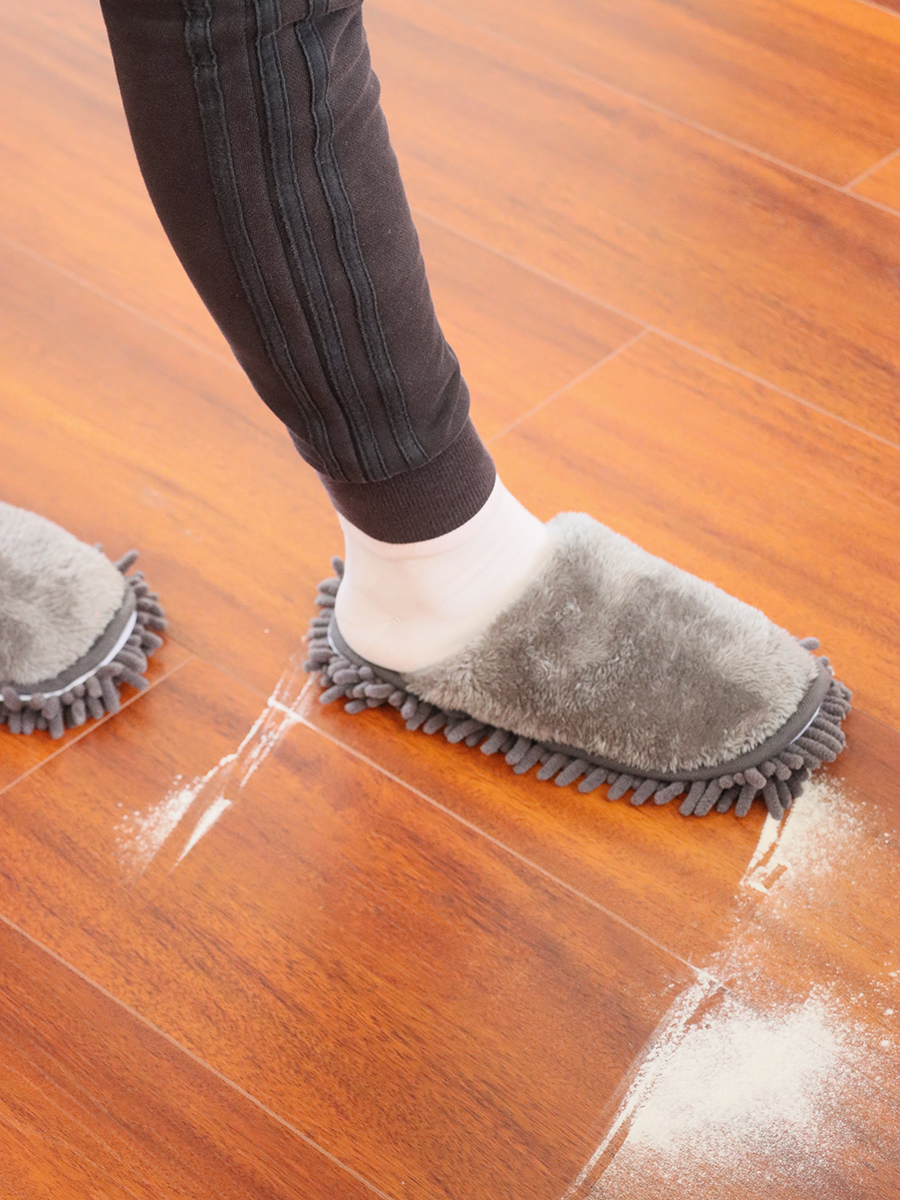 新品鼕款家用嬾人擦地拖鞋木地板清潔拖地抹佈拖把拖鞋可拆洗靜音