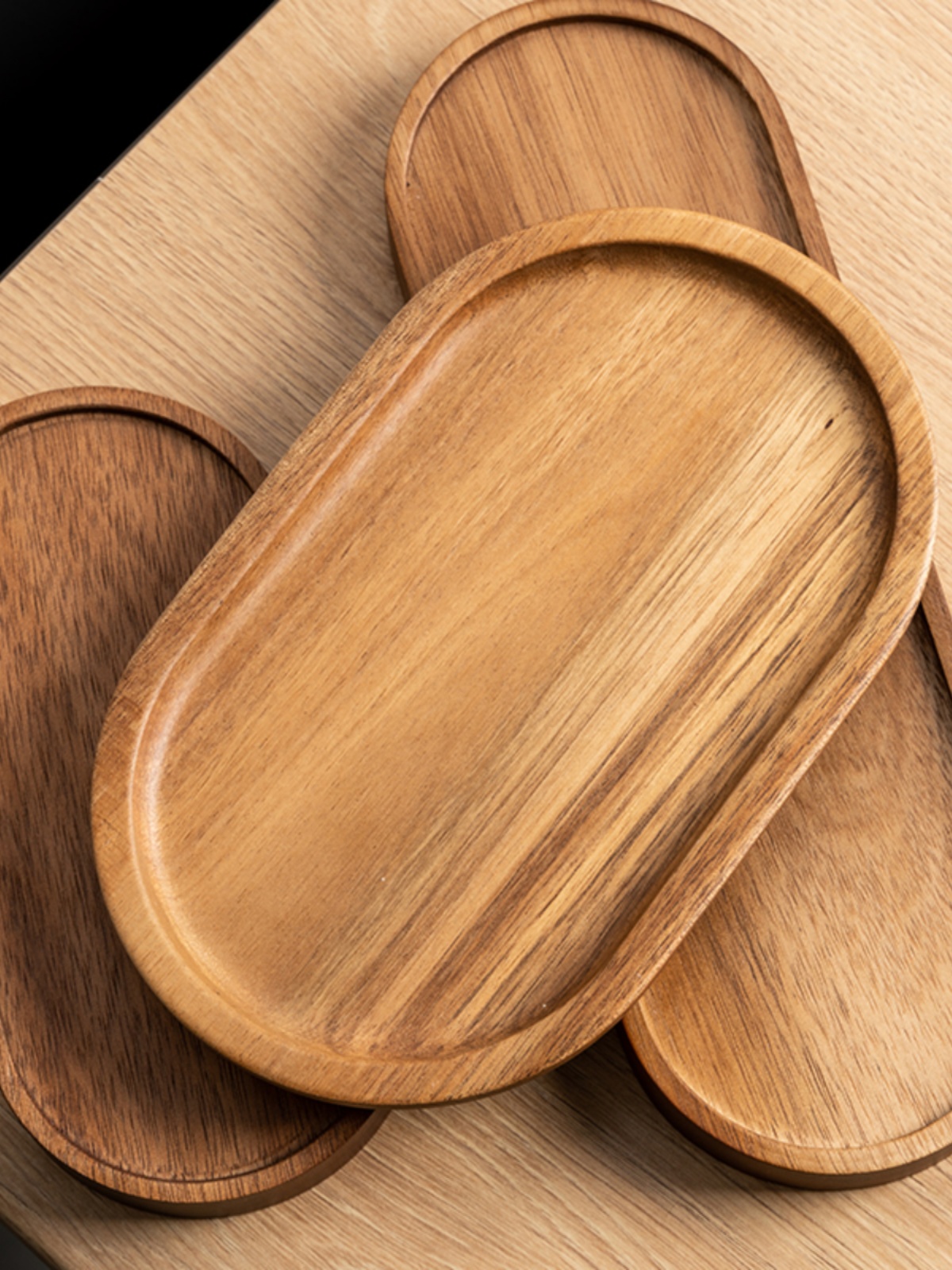 日式相思木質橢圓形託盤 精緻小託盤下午茶咖啡餐盤