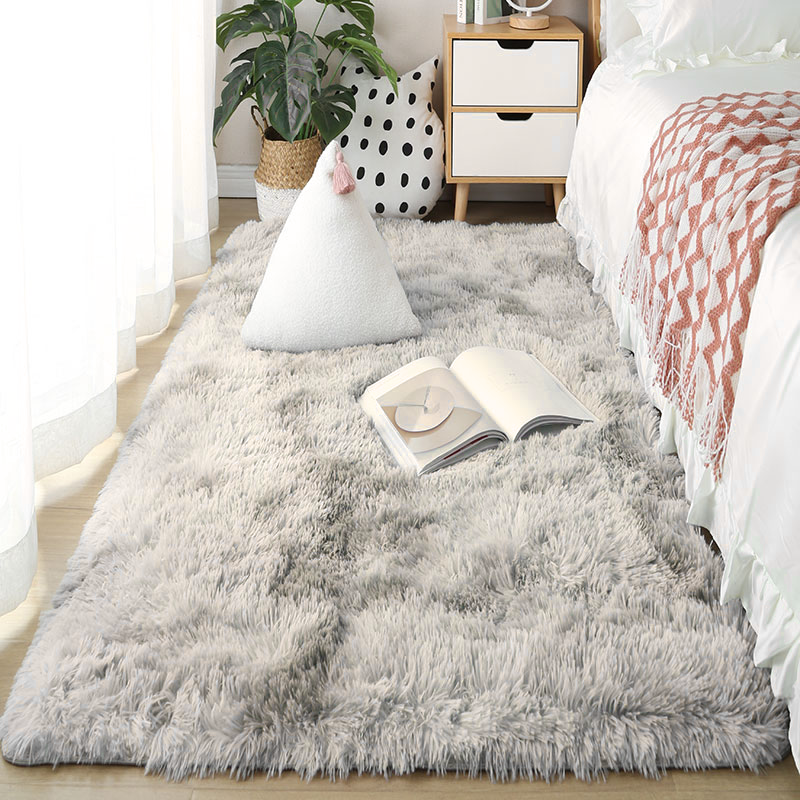 北歐風臥室滿鋪地毯 少女房間擼貓毛絨地墊