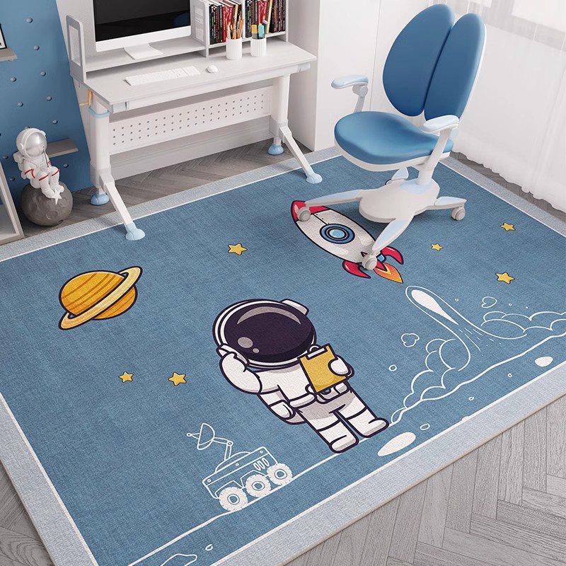 柔和星球水晶絨兒童地毯 幼兒園臥室地墊遊戲爬行墊客廳沙發地墊