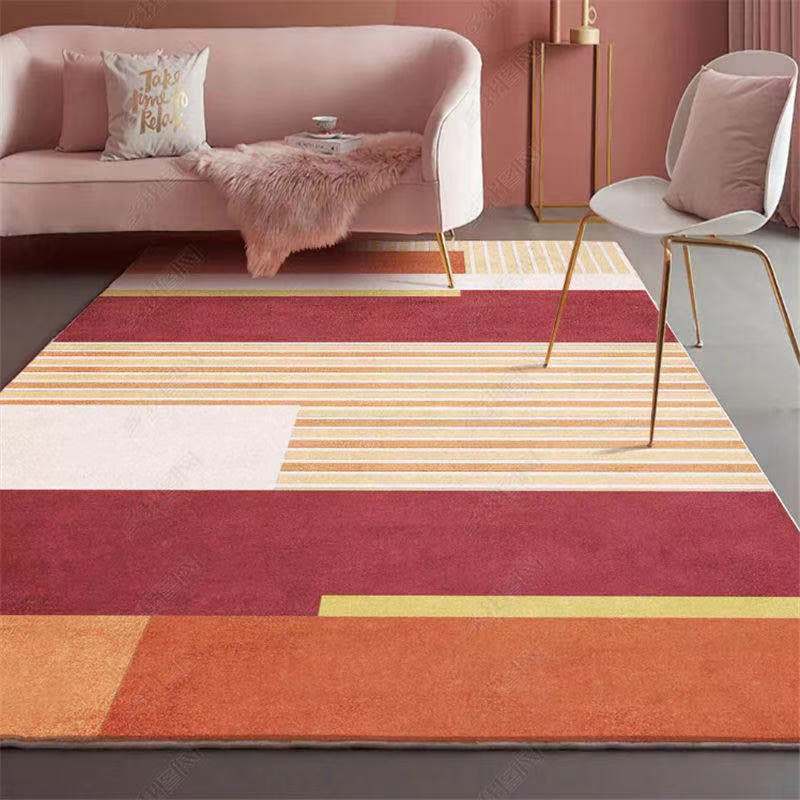 北歐風地毯 簡約風格 臥室床邊客廳茶几沙發毯 加厚條紋地墊 (2.1折)