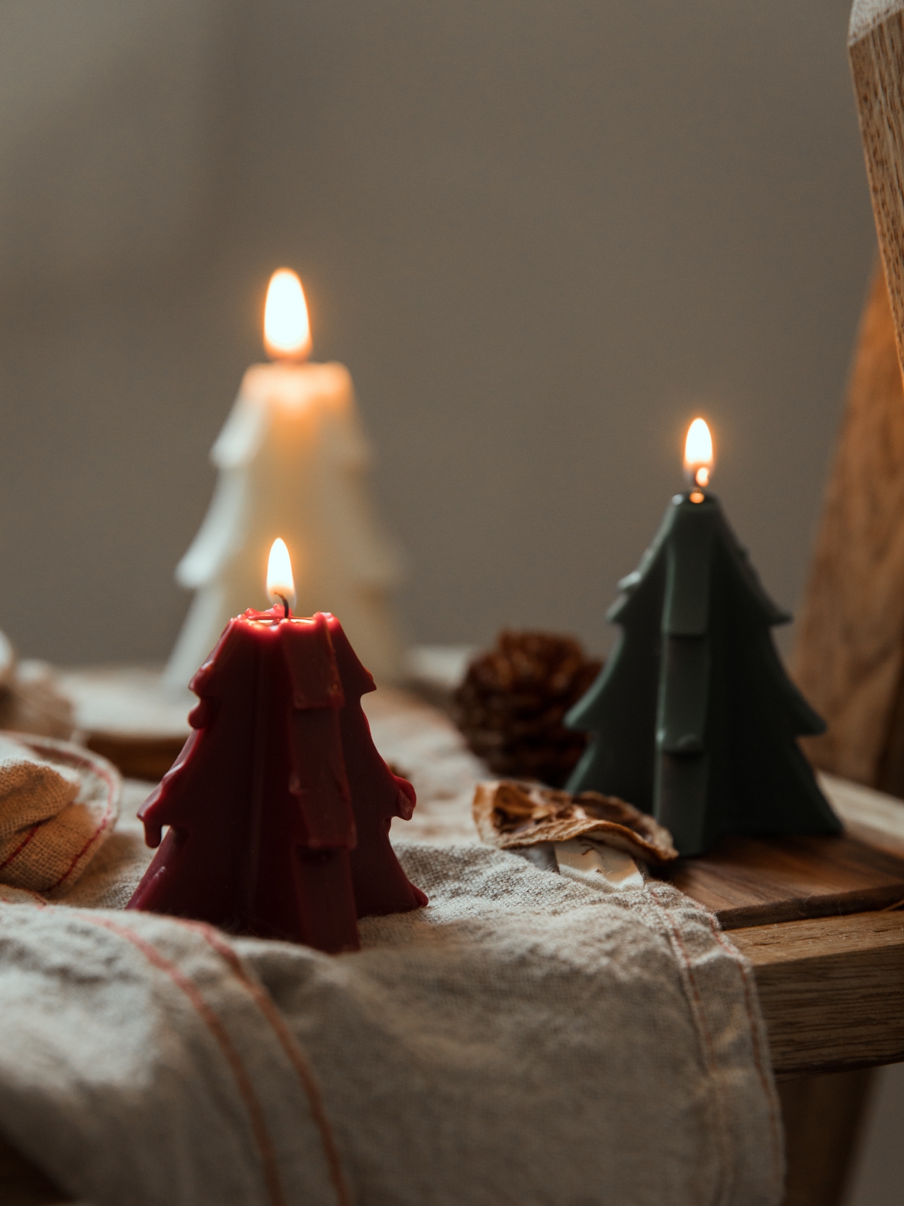 燭光浪漫聖誕樹蠟燭 裝飾禮品 無香含香 燭淚造型