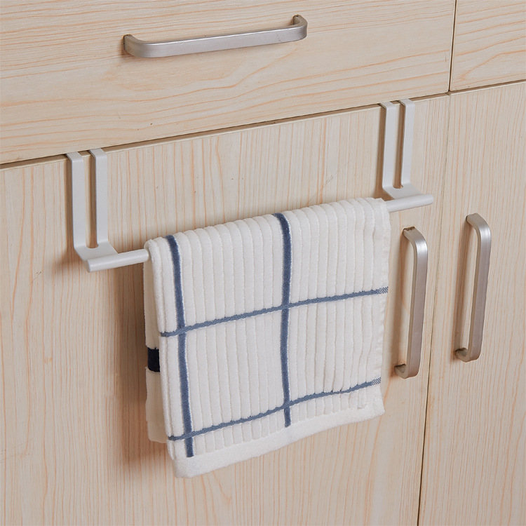 輕奢風鐵製毛巾架 廚房浴室單杆門背式 掛架免釘