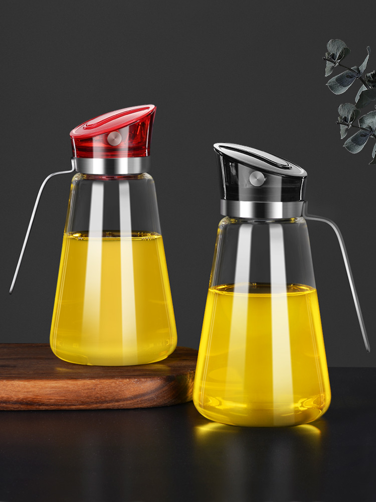 歐式風格玻璃油壺 自動開合防漏油壺 廚房調味醬醋油瓶