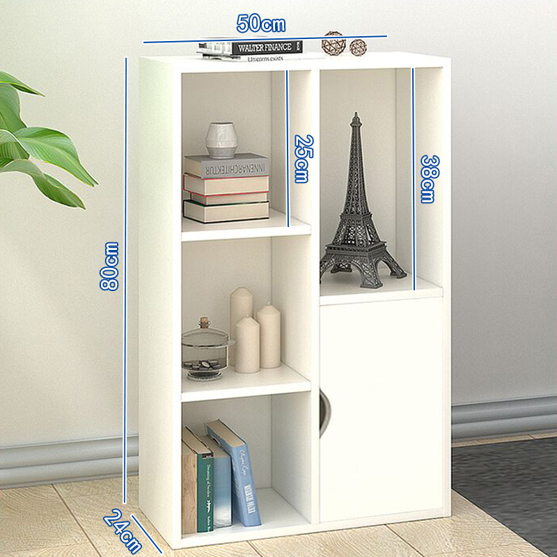 極簡風格歐式落地書櫃小木櫃自由組合三門儲物櫃打造現代收納空間