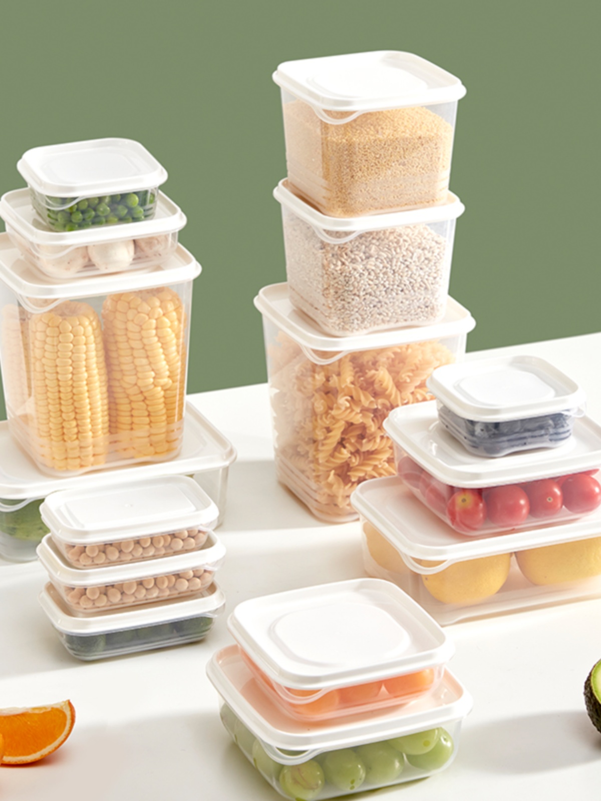 網易嚴選保鮮盒 食品級 冰箱收納盒 冷凍蔬菜水果密封盒 塑料便當盒 超值15件套裝