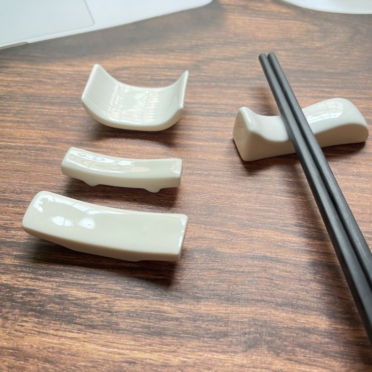 日式陶瓷筷架 酒店專用 精緻高白 三用w筷架 筷子架託筷子託放筷子的小託托架