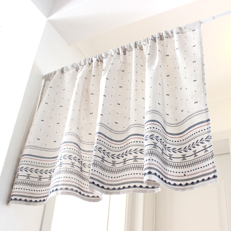 復古風格半簾窗簾遮光性佳適合臥室客廳廚房使用
