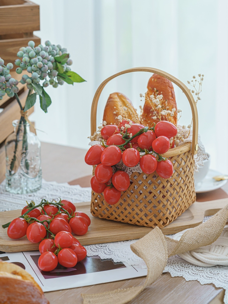 栩栩如生水果模型聖女果小番茄野餐拍照道具美食攝影廚房場景裝飾佈置 (6.5折)