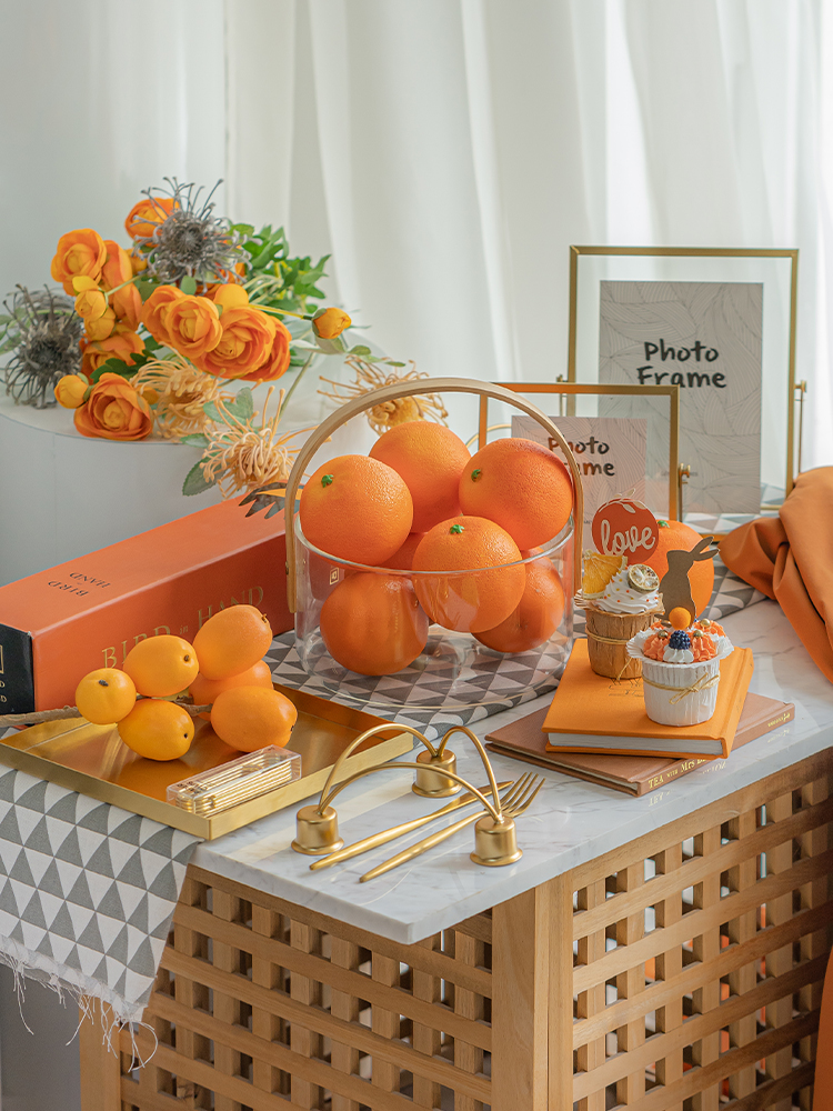 仿真橙子道具軟裝飾客廳擺件兒童攝影食物模型點綴您家居空間