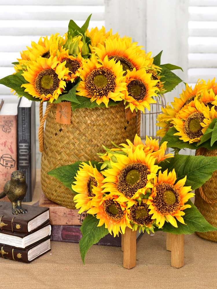 仿真花束向日葵太陽花假花絹花客廳臥室餐廳裝飾家居擺件