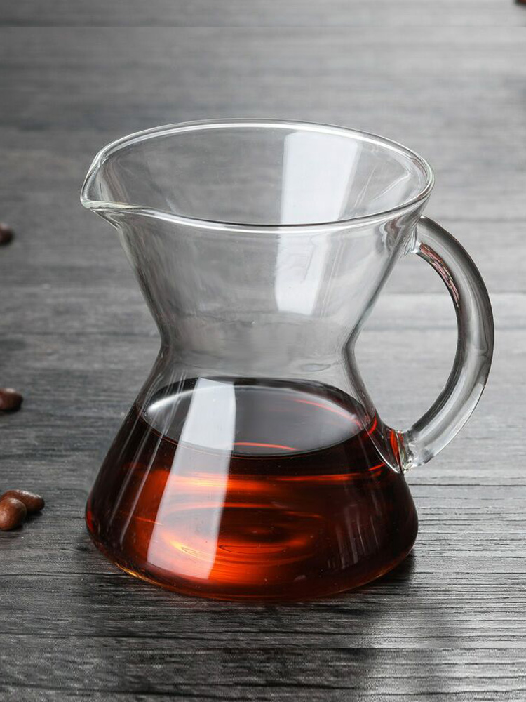 玻璃單人手沖咖啡壺帶把可愛耐高溫加熱掛耳滴濾杯