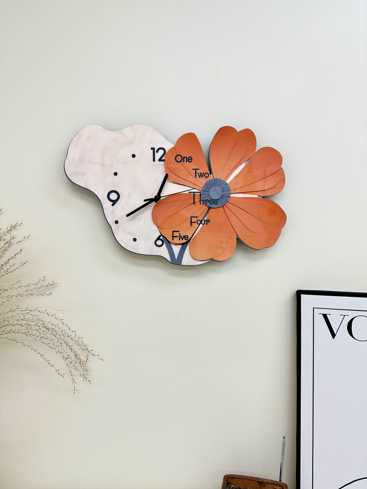 創意木質掛鐘 客廳牆面裝飾 靜音掛鐘 時尚個性時鐘
