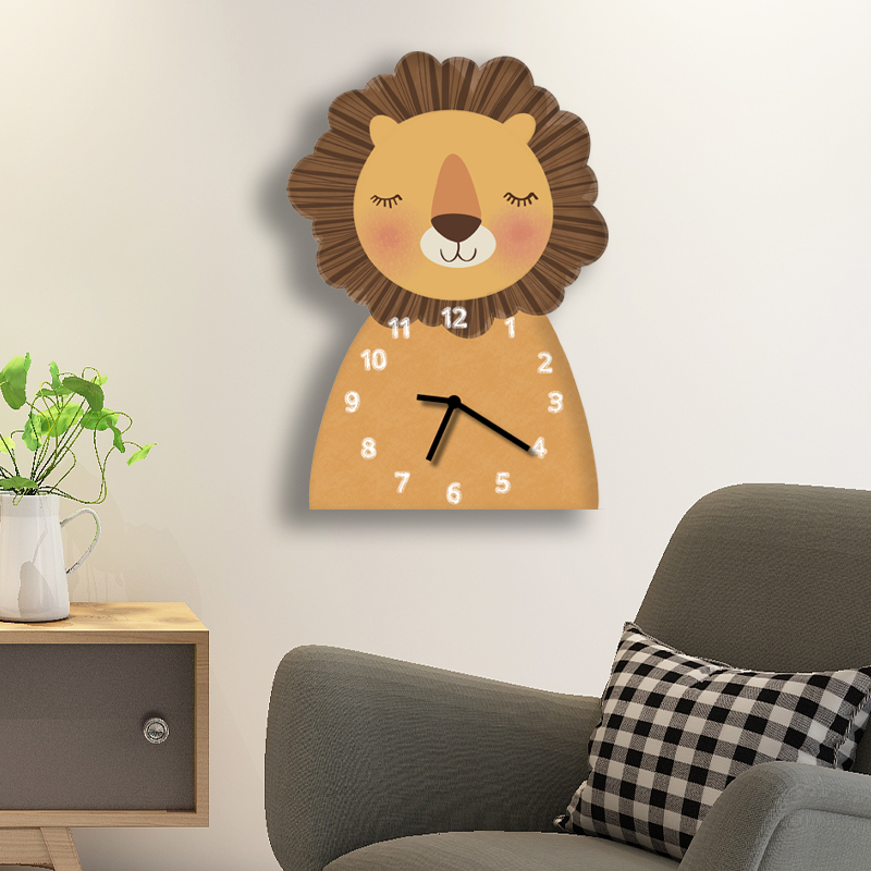 創意卡通可愛獅子掛鐘裝飾客廳工作室動漫