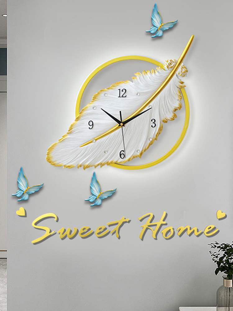 現代輕奢掛鐘裝飾客廳掛牆簡約創意牆面餐廳掛錶