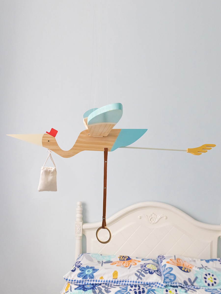 簡約現代風格兒童房間空中飛鳥平衡吊飾幼兒園懸掛裝飾