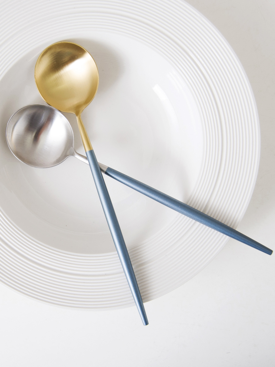 韓式風格 304不鏽鋼長柄西餐勺 可愛創意餐具