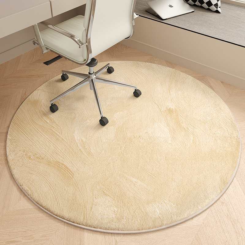 圓形地毯臥室梳妝臺凳防滑墊辦公桌轉椅墊床邊毯子現代簡約風