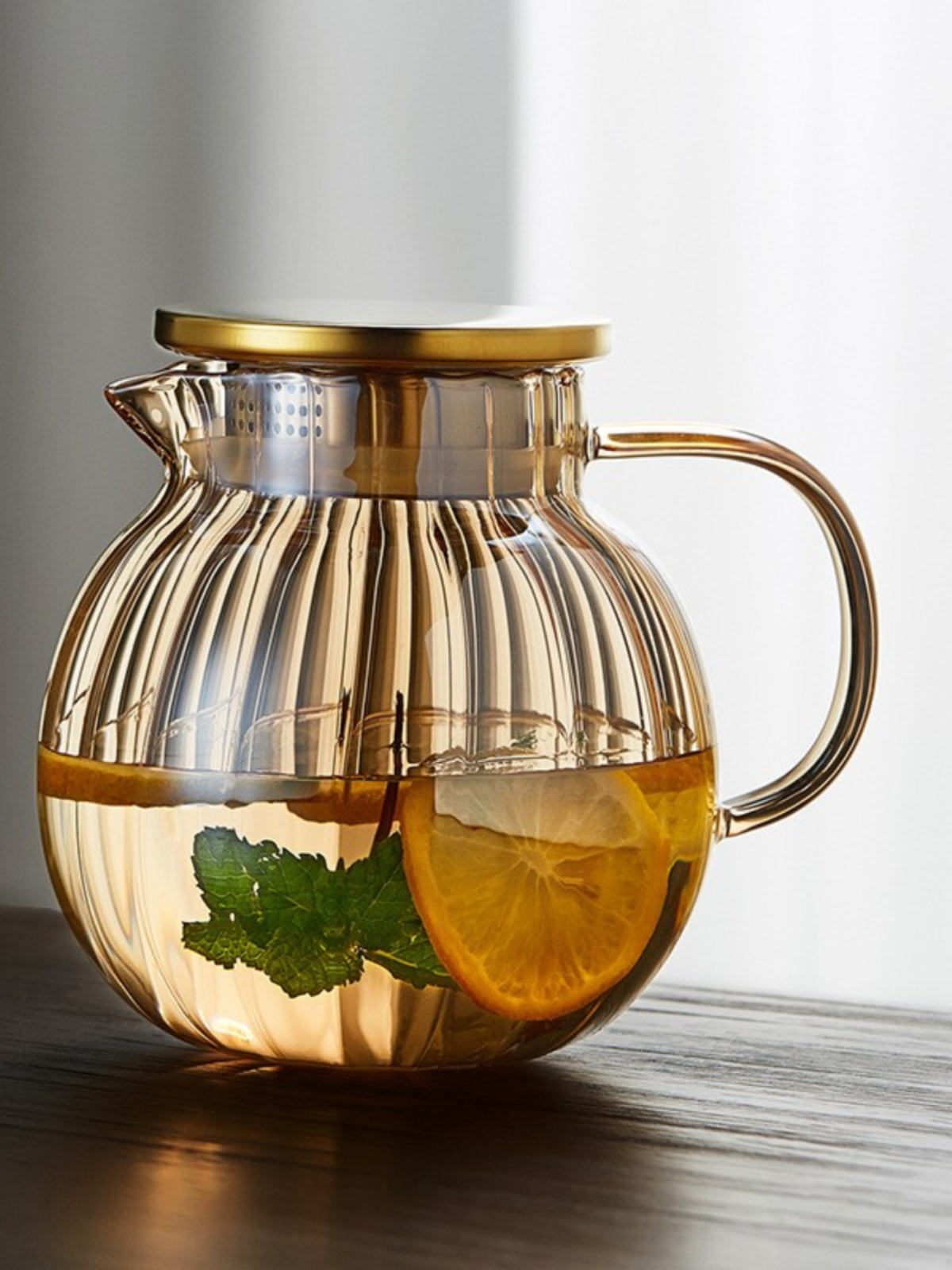 古典中式高硼硅玻璃冷水壺 耐高溫家用大容量泡茶壺套裝