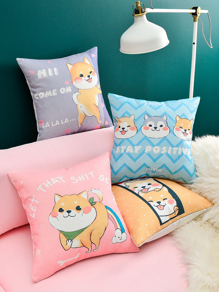 日系風柴犬造型靠墊辦公室居家客廳沙發裝飾靠枕