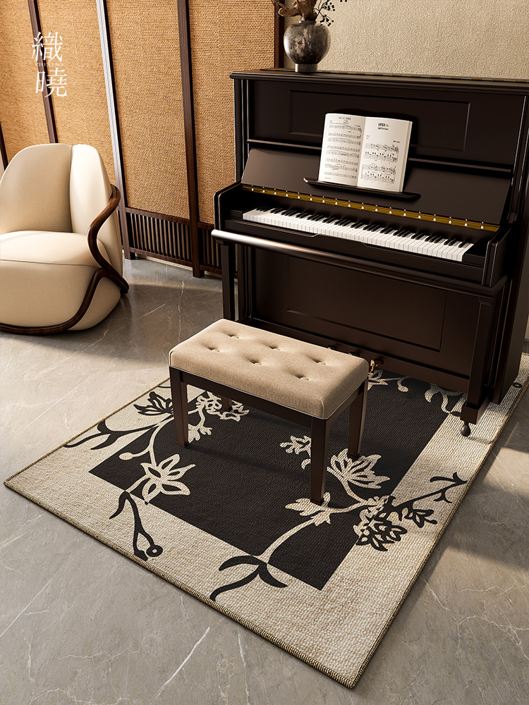 織曉新中式鋼琴專用隔音地墊防震防滑消音加厚靜音腳墊家用吸音減震地毯