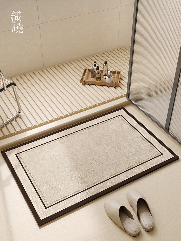 侘寂風浴室珪藻土地墊吸水墊簡約腳墊衛生間防滑墊地毯
