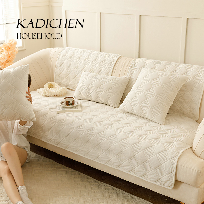 時尚現代簡約冬款保暖毛絨長沙發墊組合客廳沙發巾蓋布坐墊
