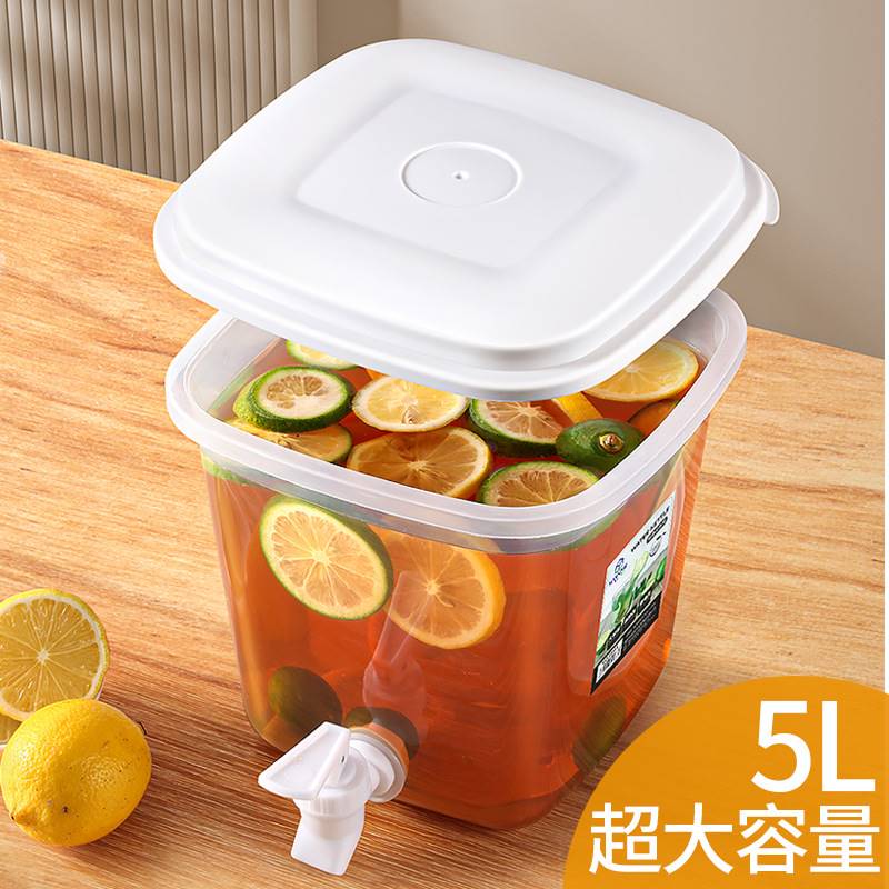 創意塑料冷水壺冰箱冷泡果汁涼水壺耐高溫廚房收納儲物桶